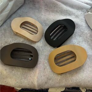 Set of Four Hair Clips in Neutral Tones